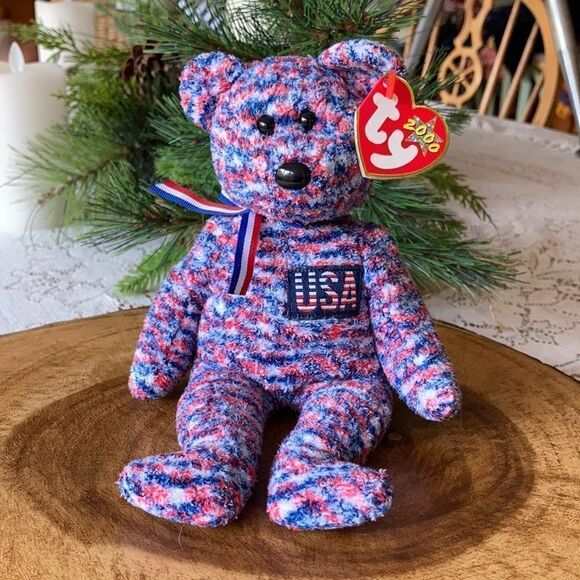 2000 USA Patriotic Bear Ty Beanie Baby - Picture 1 of 9